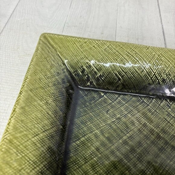 Home Target ASIAN LINEN Green Embossed Weave Square Stoneware Dinner Plate Set 3 - Picture 10 of 16